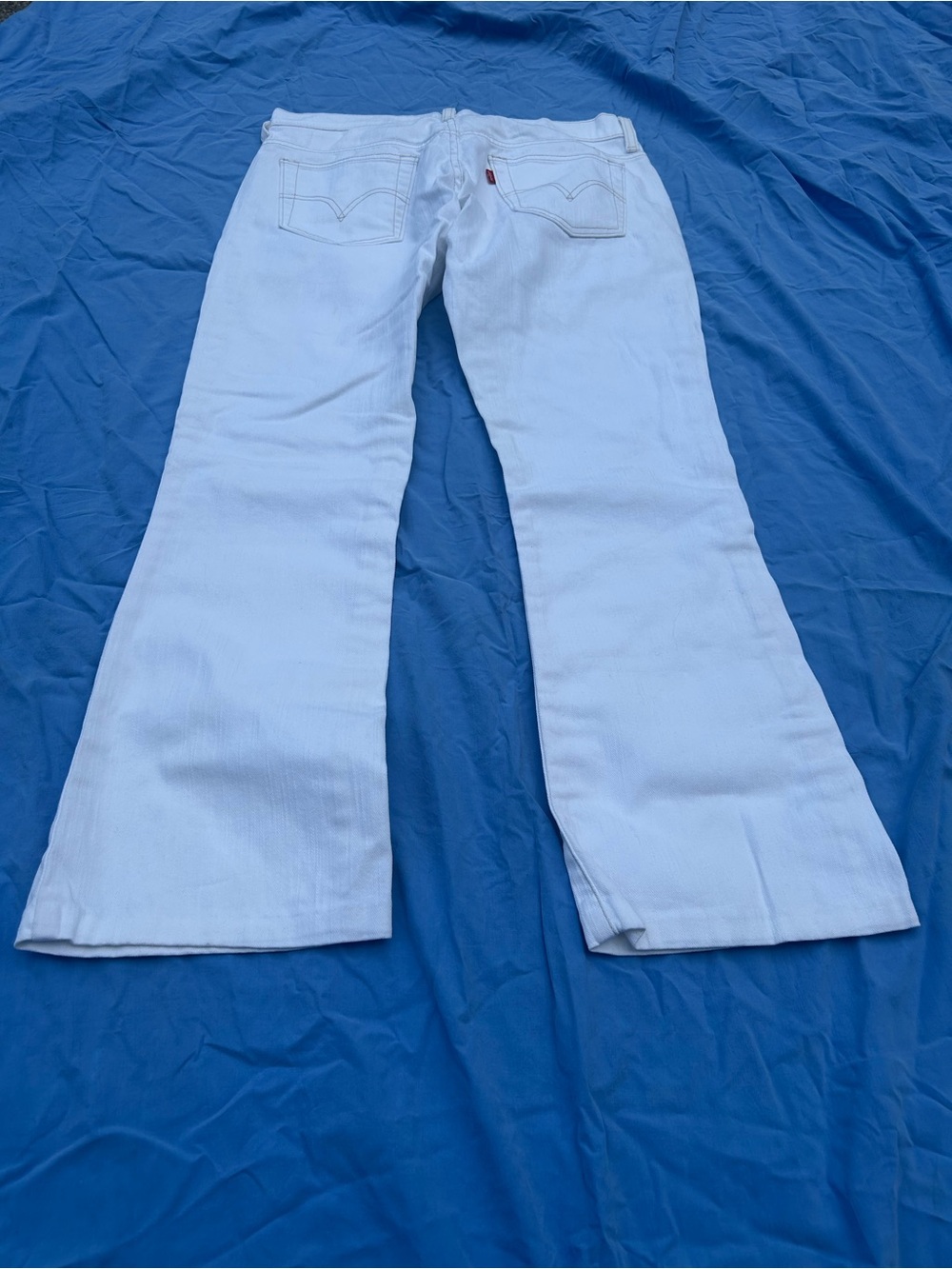 Levi's White Flare Jeans - Women's Wide Leg - Picture 5 of 6
